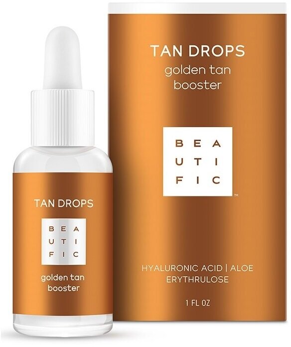 Beautific Капли-Концентрат Tan Drops для Лица с Эффектом Загара, 30 мл