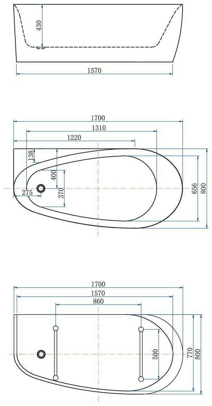 Акриловая ванна Allen Brau Priority 170х80 2.31002.21 матовая - фото №5