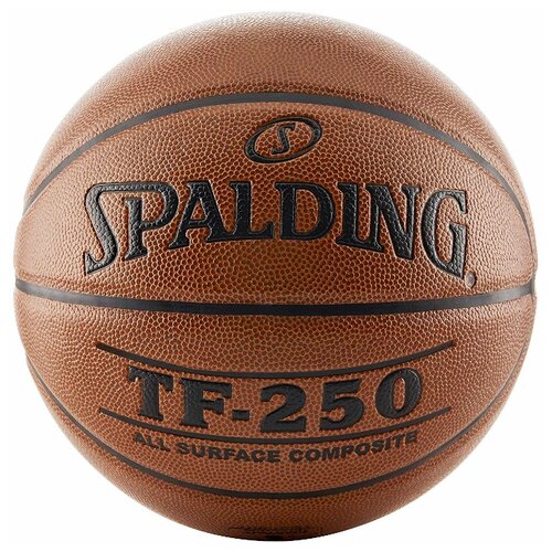 фото Баскетбольный мяч Spalding TF-250 All Surface, р. 7 коричневый/черный