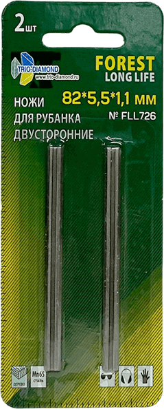 Ножи двусторонние (2 шт; 82х5.5х1.1 мм) для электрорубанка TRIO-DIAMOND FLL726 - фотография № 5