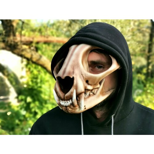 Карнавальная маска-череп кошки, маска скелета