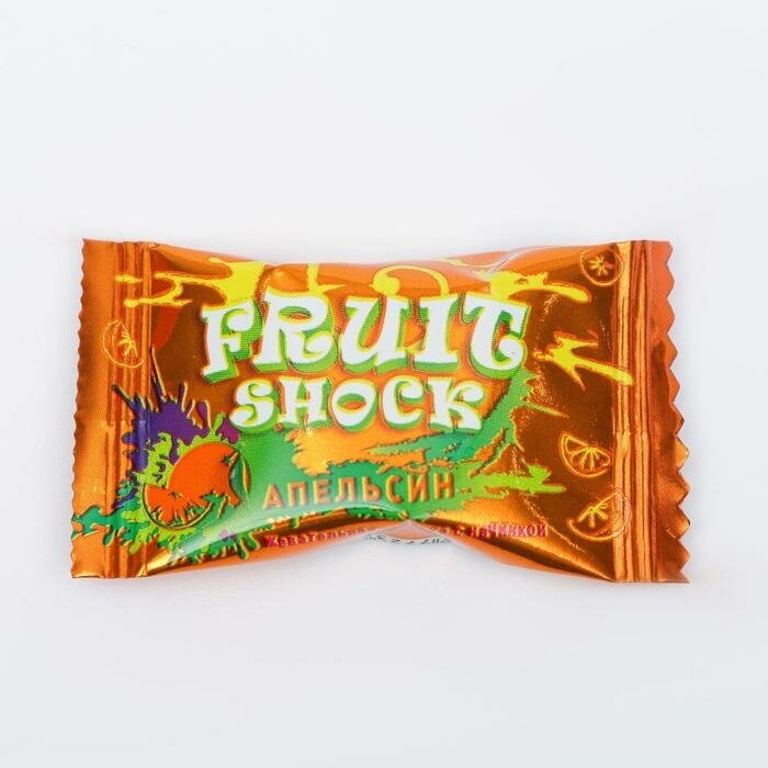 Жевательная резинка Fruit shock с начинкой апельсин, 4 г(100 шт.)