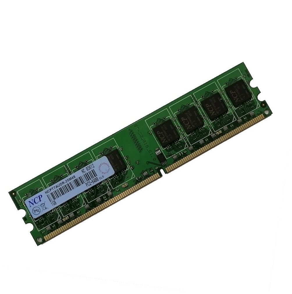 ОЗУ Dimm 1Gb PC2-6400(800)DDR2 Ncp NCPT7AUDR-25n88