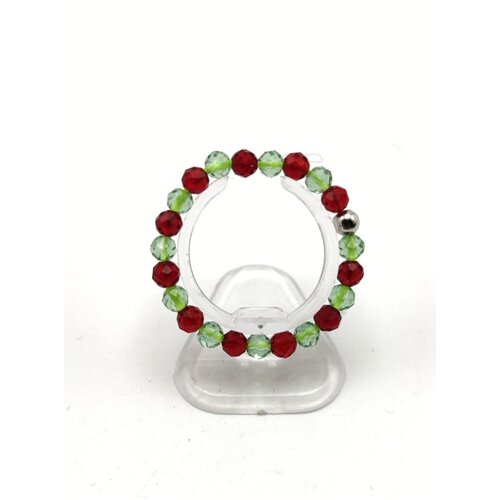 Кольцо, шпинель синтетическая, размер 23, зеленый, красный