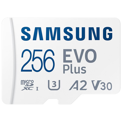 Карта памяти Samsung microSDXC 256 ГБ Class 10, V30, A2, UHS-I U3, R 130 МБ/с, адаптер на SD, 1 шт., белый samsung карта памяти micro securedigital 256gb mb mc256ka ru kr apc evo plus adapter