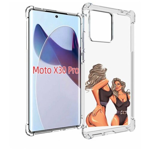 Чехол MyPads девушка-в-купальнике-черном женский для Motorola Moto X30 Pro задняя-панель-накладка-бампер