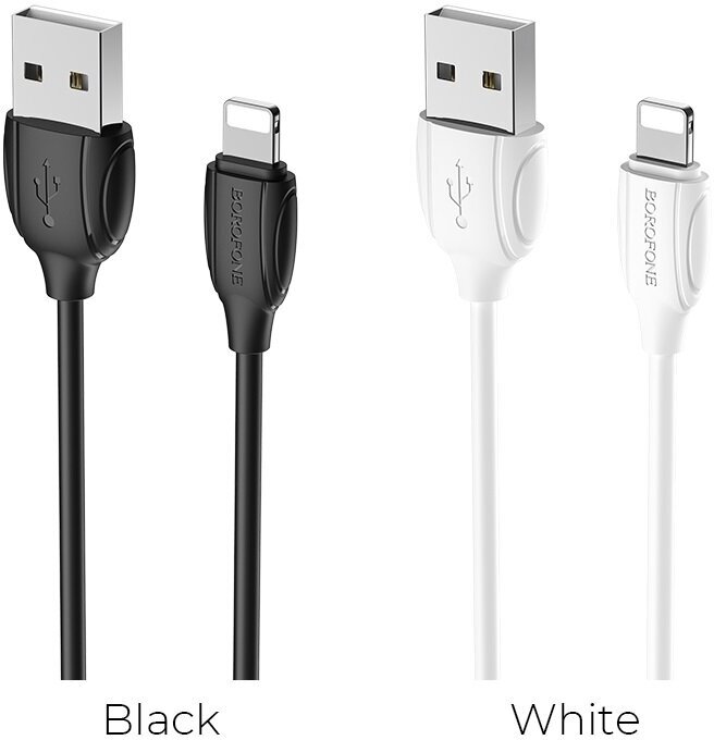 Кабель USB BOROFONE BX19 Benefit USB - Lightning, 1.3A, 1 м, черный