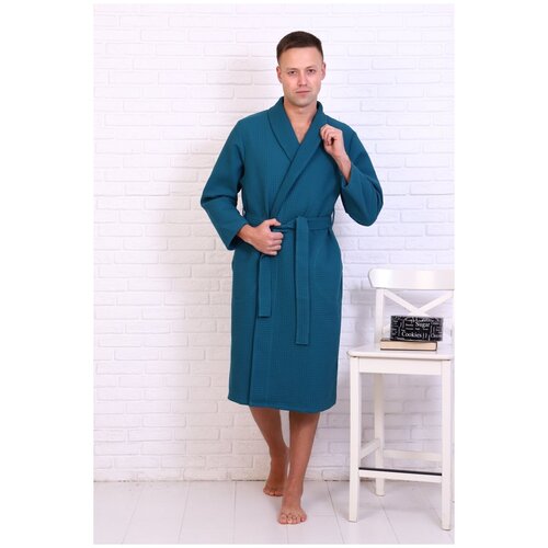 Пижама Натали, размер 46, зеленый халат вафельный бежевый 44 46