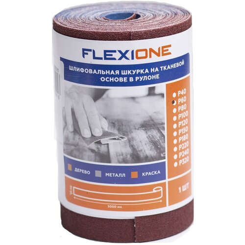 Шкурка шлифовальная FLEXIONE на тканевой основе, рулон, 11,5х500 см, Р60 шкурка шлифовальная flexione на тканевой основе в рулонах 115х5000мм р80