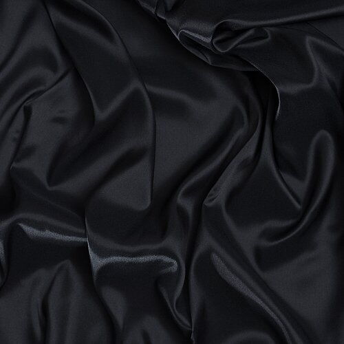 Ткань подкладочная стрейч черная без рисунка (2672)