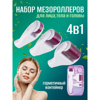 Набор мезороллеров для лица, шеи и головы 4 в одном