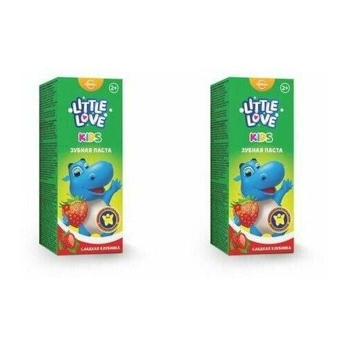 Little Love Детская зубная паста сладкая клубника 2+, 62 г, 2 шт