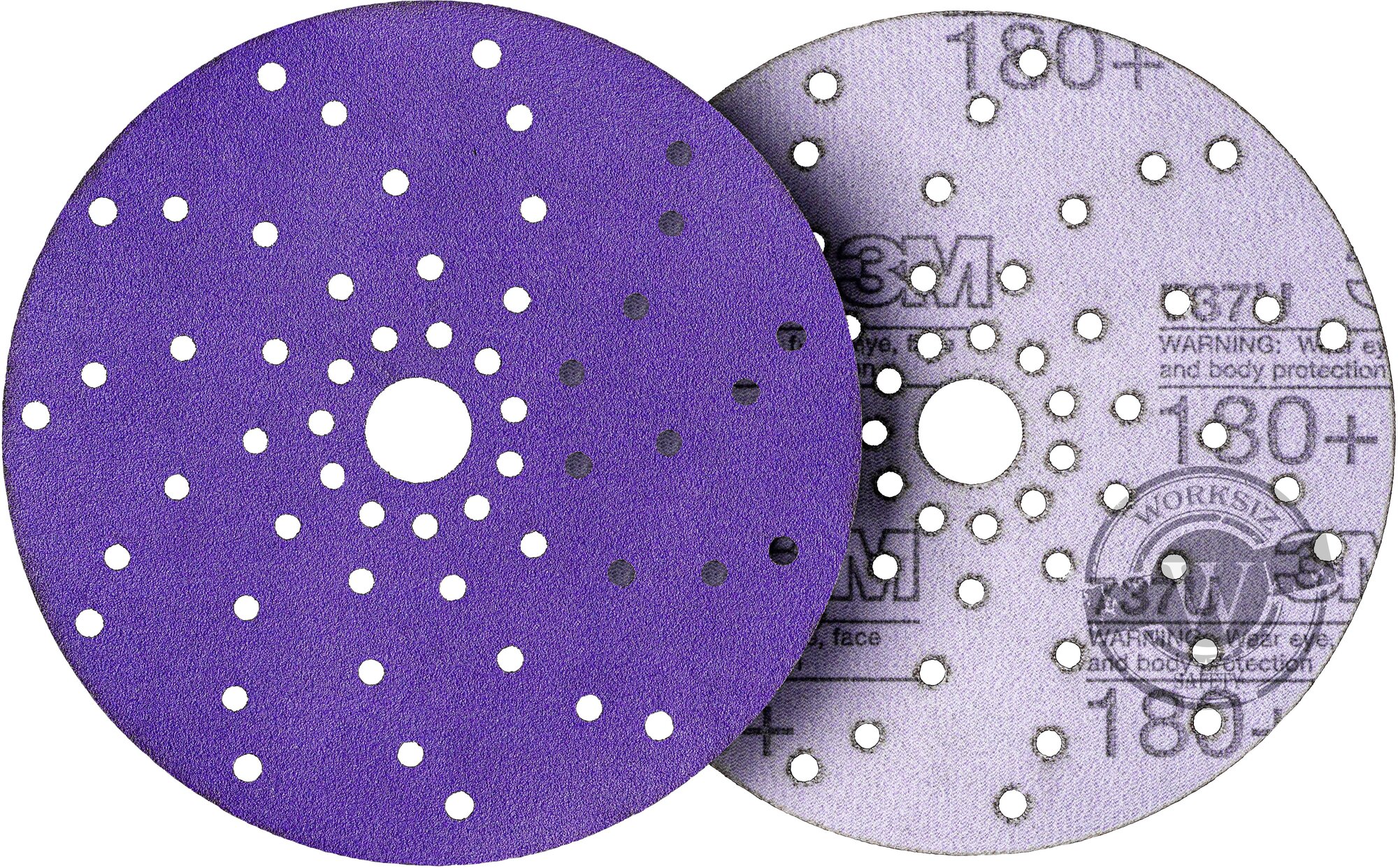 Абразивный шлифовальный круг ( наждачка ) 3M™ Hookit™ Purple+ Cubitron™ II P180+, 150 мм с мультипылеотводом | 51422 серии 737U, 1 шт.