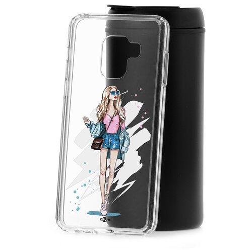 фото Чехол на samsung galaxy a8 2018 (a530) kruche print fashion girl