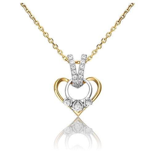 фото Подвеска сердце с кристаллами swarovski из комбинированного золота 03-3068-00-501-1121-38 platina platina jewelry