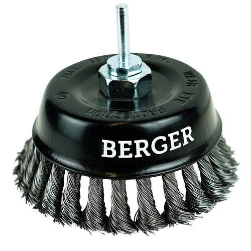 Кордщётка чашеобразная витая оцинкованная сталь 05 мм диаметр 125 мм гайка М14 хвостовик 6 мм BERGER BG1745 1483₽