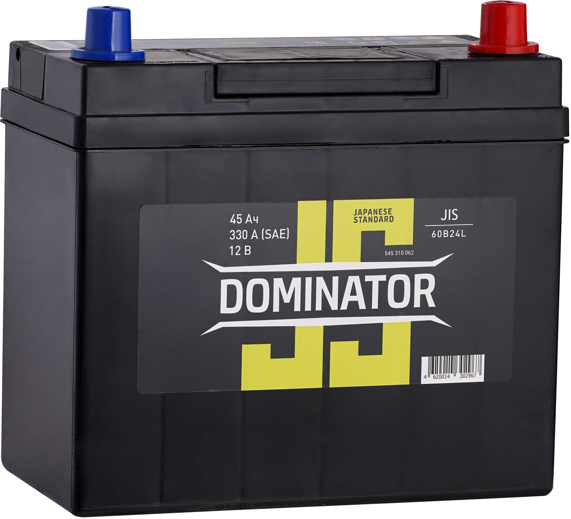 Автомобильный аккумулятор DOMINATOR (JIS) 6CT-45 А (0) B24L (арт. 545315062)