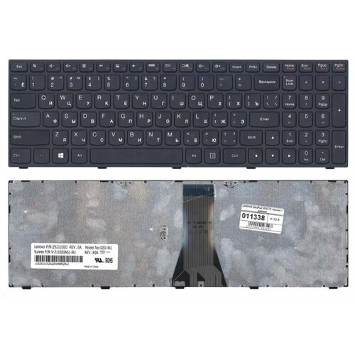 Клавиатура для ноутбука Lenovo IdeaPad G50-30, G50-45, G50-70, B50-30 черная, рамка серая топкейс верхняя панель для lenovo b51 80 b51 30 b50 80 b50 70 b50 45 b50 30 черный