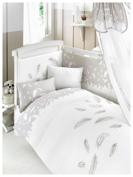 Комплект постельного белья Bebe Luvicci "FLUFFY", 6 предметов, бамбуковый наполнитель, бежевый — фото 1