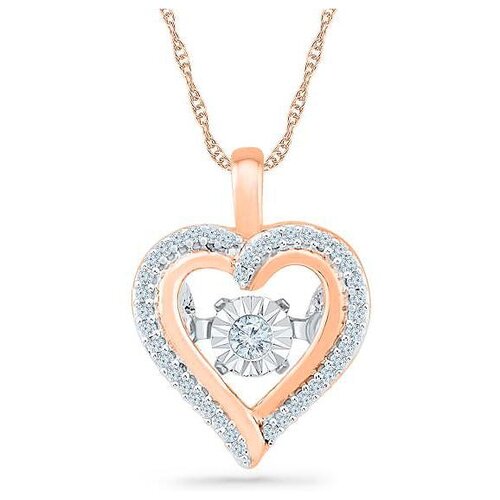 фото Лукас подвеска сердце с 41 бриллиантом из красного золота p01-d-ph023418-r17