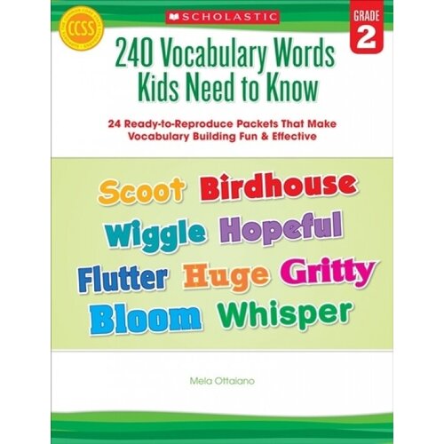 240 Vocabulary Words Kids Need to Know. Grade 2