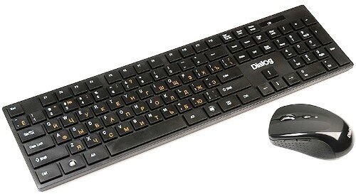 Клавиатура и мышь Диалог KMROP-4030U беспроводной комплект индикатор заряда 104кл. DPI 1600-800 - чёрный — фото 1