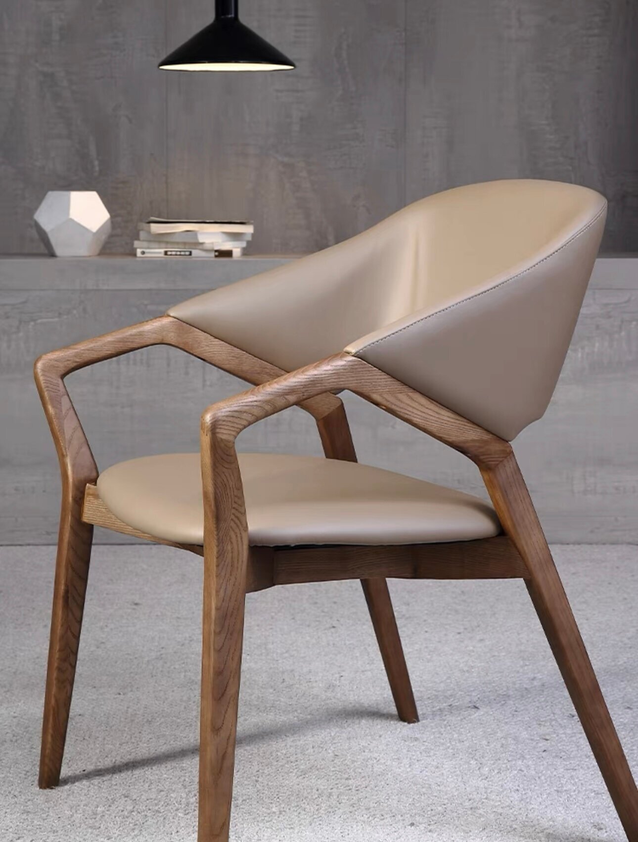 Роскошный дизайнерский деревянный стул со спинкой и сидением из натуральной кожи NAPPA, итальянский дизайн