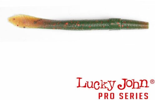 Силиконовая приманка мягкая съедобная Lucky John Pro Series Wacky Worm Fat 5.7" 14.50 см 085 6 шт.