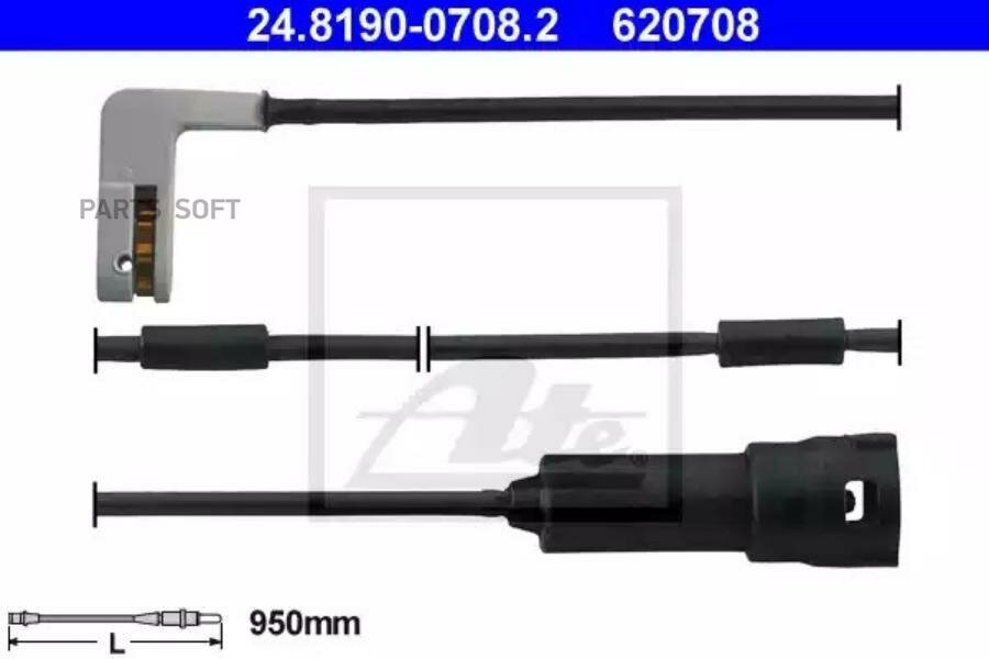 ATE 24819007082 Датчик износа тормозных колодок передний