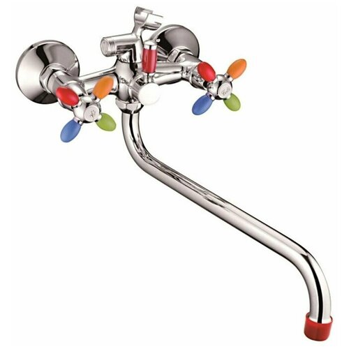 Смеситель LOFFREY LF82310 цветной для ванны с длинным изливом 300 мм