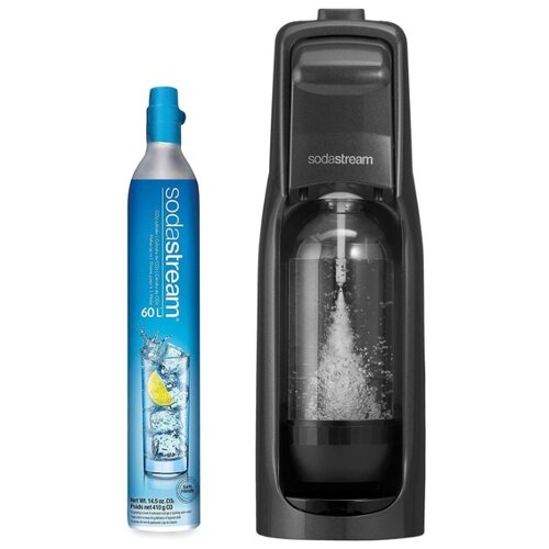 фото Сифон для содовой sodastream jet цвет черный (на 60 л. напитка), бутылка для газирования воды (объемом 1л.)