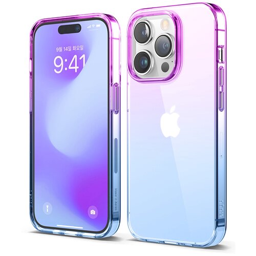 Чехол Elago AURORA Gradient для iPhone 14 Pro Max, фиолетовый/голубой чехол elago soft silicone case для iphone 14 pro мятный mint