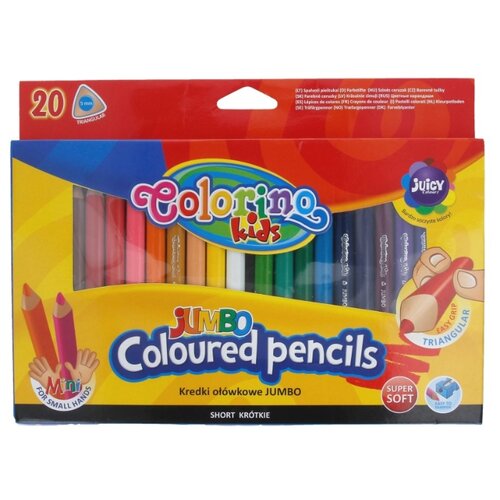 Colorino JUMBO Треугольные цветные карандаши мини 20 цв. CL32971PTR с точилкой 41852538152