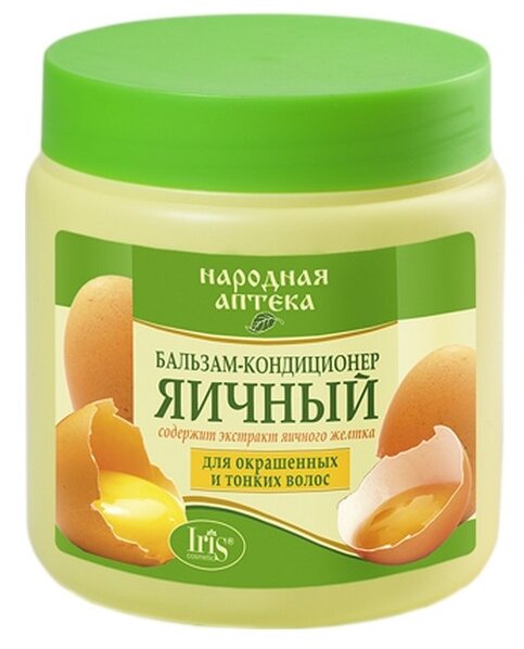 IRIS cosmetic бальзам Народная аптека Яичный для окрашенных волос, 500 мл