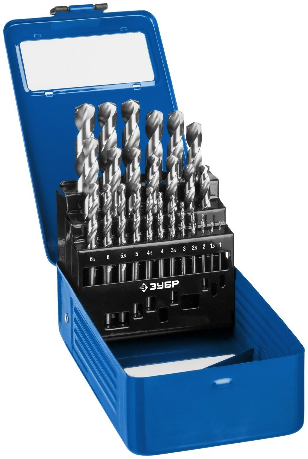 ЗУБР ПРОФ-а 25шт(1-13мм), Набор сверл по металлу, сталь Р6М5, класс А, мет. бокс