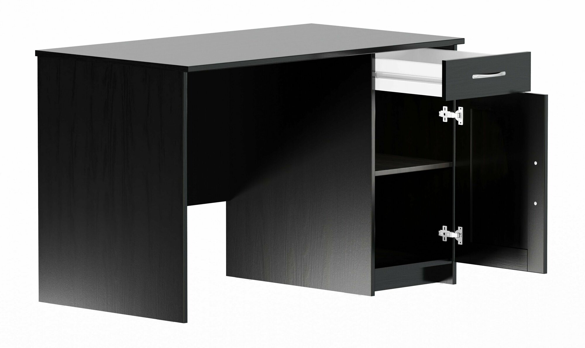 Стол письменный ГУД ЛАКК Кастор, 1 ящик, 115х65х75 см, черный, дуб венге
