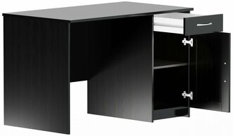Стол письменный ГУД ЛАКК Кастор, 1 ящик, 115х65х75 см, черный, дуб венге