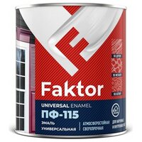 Эмаль FAKTOR ПФ-115 белая, банка 0,8 кг