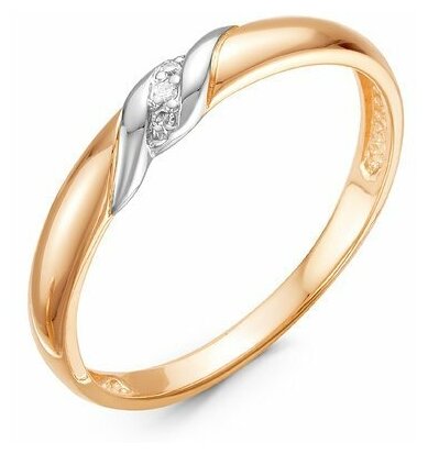 Кольцо Del'ta, красное золото, 585 проба, бриллиант