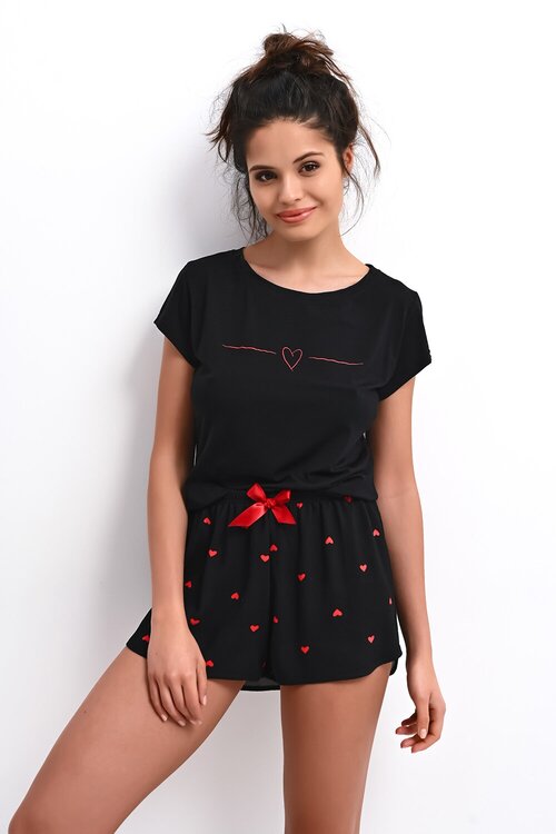 Пижама женская SENSIS Love Whipster, футболка и шорты, черный (Размер: M)