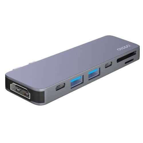 Адаптер Deppa USB-C для MacBook 7-в-1, графит (RU)