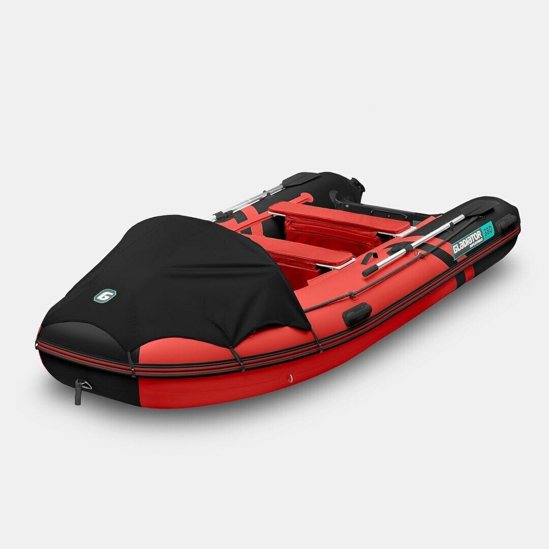 Надувная лодка GLADIATOR E380PRO красно-черный