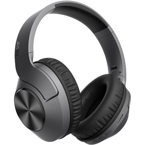 Наушники беспроводные A4Tech BH300 ASH GREY черные, bluetooth, оголовье (1789522)