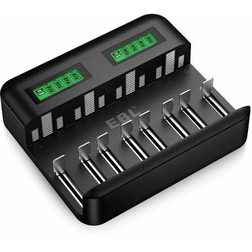 palo new type charger high quality smart quick led battery charger for 1 2v ni cd ni mh aa aaa c d size rechareable batteries Зарядное устройство EBL TB-6431 черный