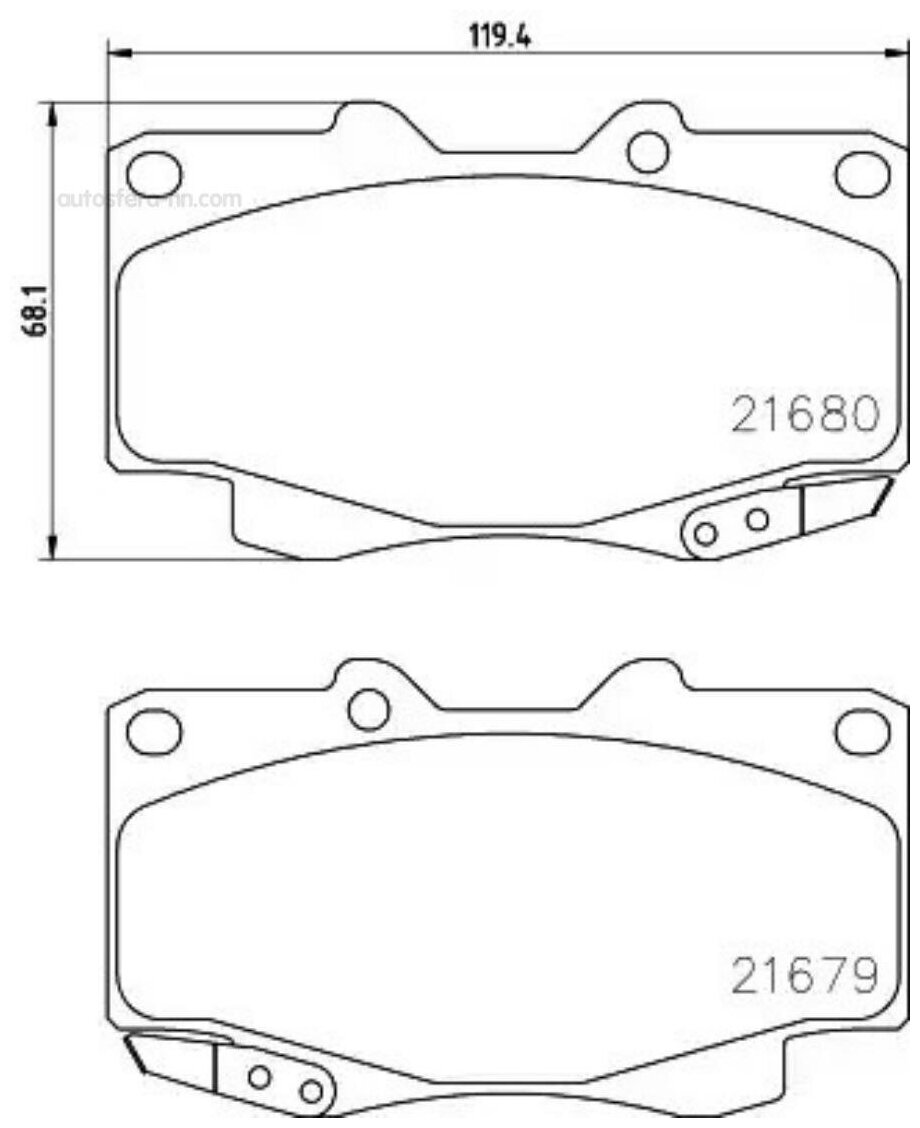 Комплект передних тормозных колодок Nisshinbo NP1075 для Toyota Fortuner Hilux VII