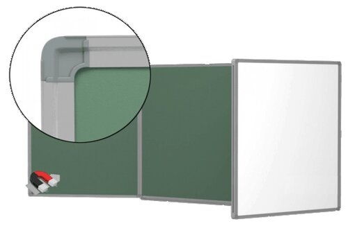 Доска магнитно-маркерно-меловая BoardSYS ТЭ1-300К 120х300 см, зеленый/белый