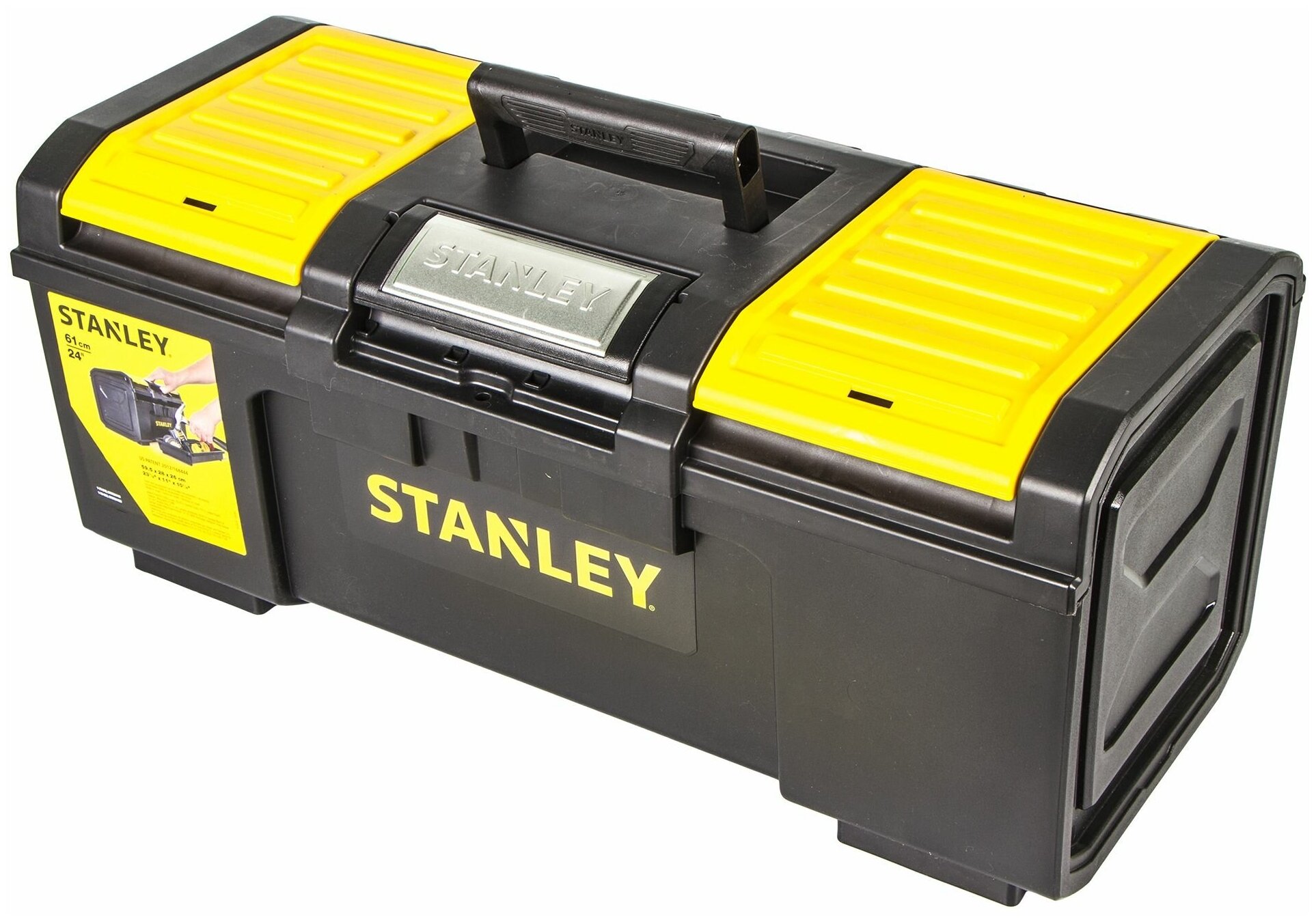 Ящик для инструмента Stanley 280х257х593 мм, пластик, цвет чёрный/жёлтый - фотография № 1