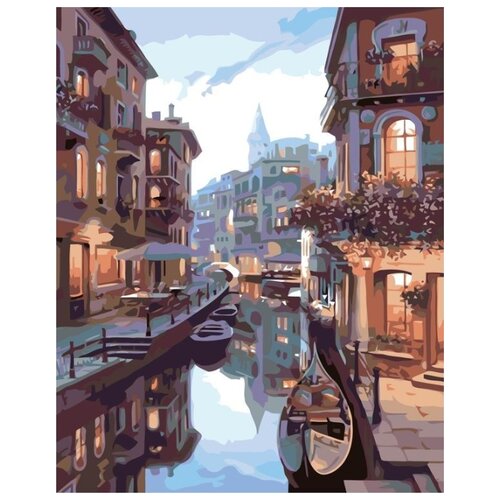 картина по номерам закат в венеции 40x50 см Картина по номерам Каналы Венеции, 40x50 см