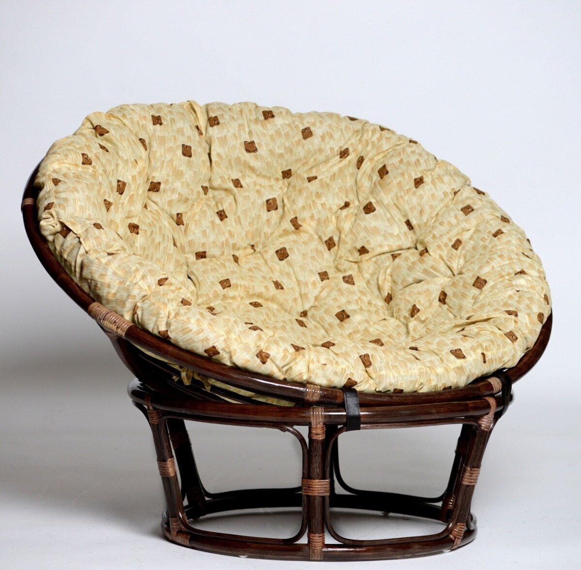 Кресло из натурального ротанга папасан 110 см Шоколад/Карамель