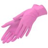 Перчатки смотровые MATRIX Pink Nitrile, текстурированные на пальцах - изображение